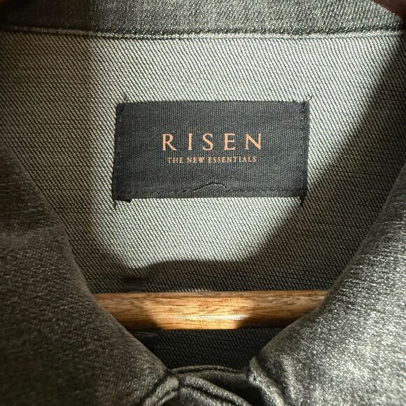 Risen Black Washed Jean Jacket Women's Size Medium Distressed - Picture 6 of 12